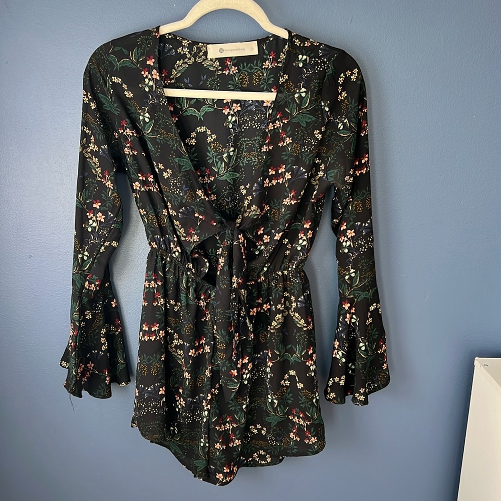 Floral Bell Sleeve Romper